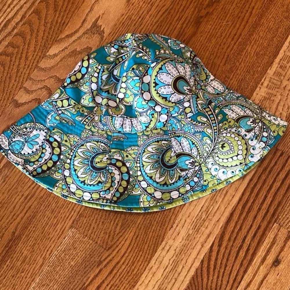 Vera Bradley Blue and Green Paisley Hat